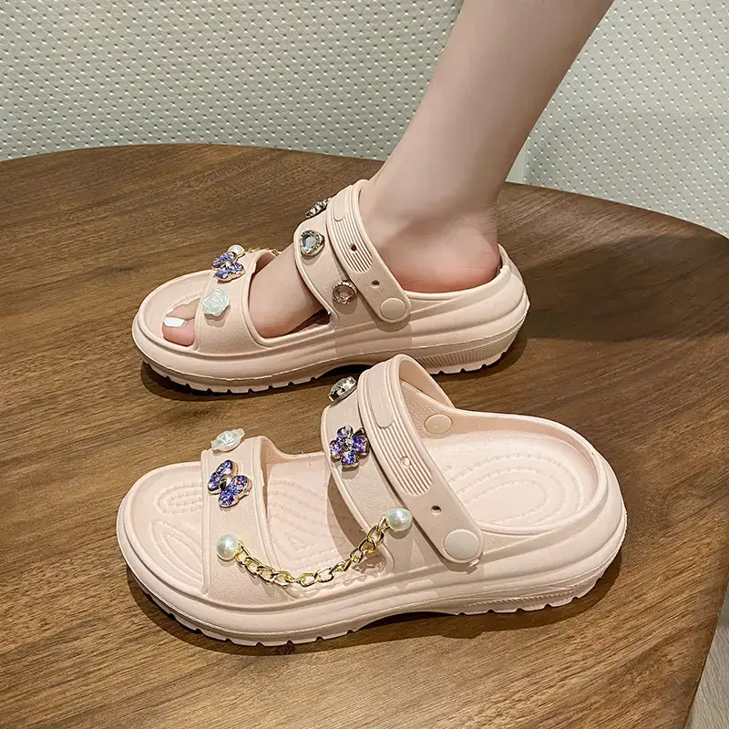 2023 cross-border summer new women's platform height increasing sandals DIY parent-child high heel foreign trade hot sandals wholesale