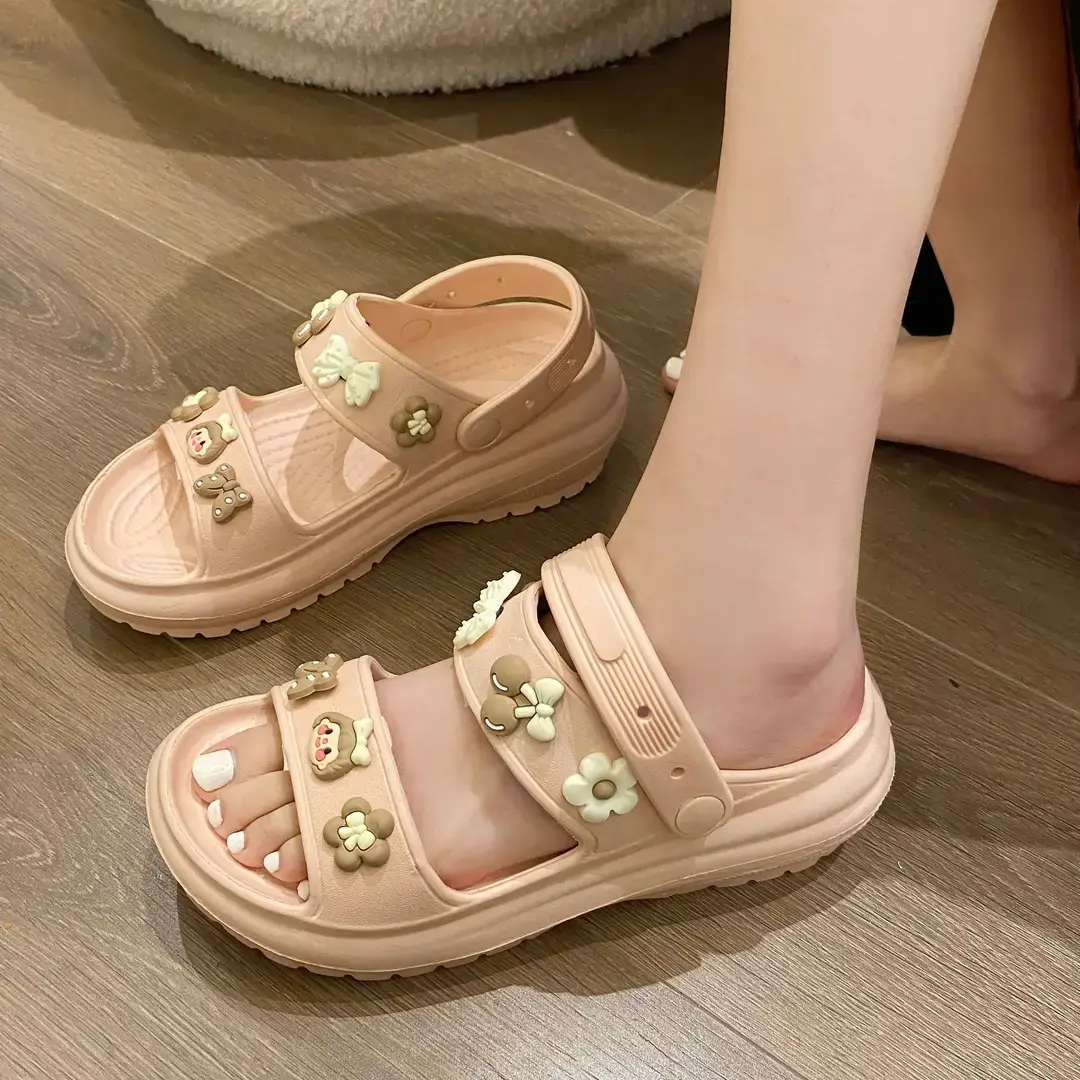 2023 cross-border summer new women's platform height increasing sandals DIY parent-child high heel foreign trade hot sandals wholesale
