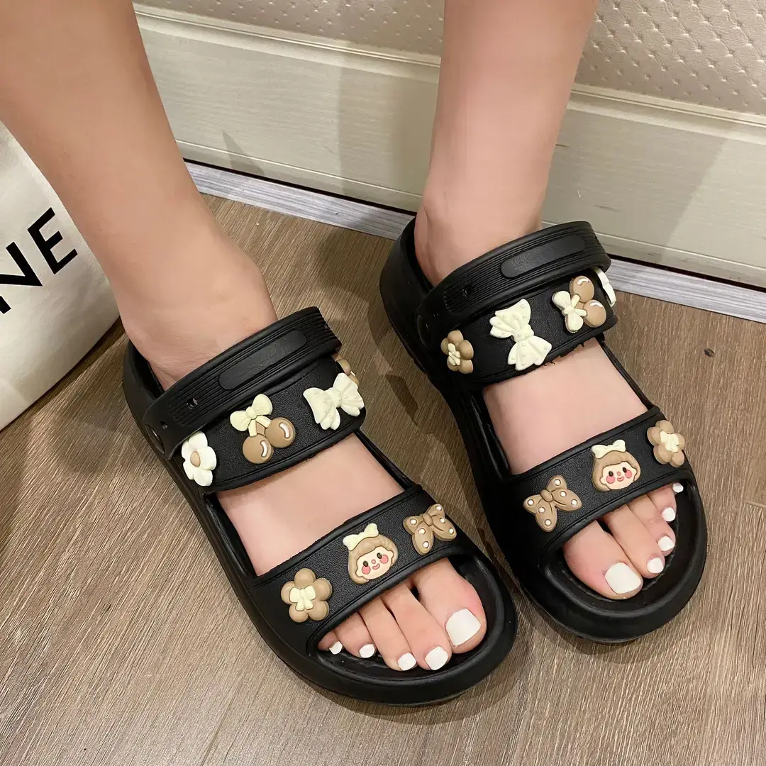 2023 cross-border summer new women's platform height increasing sandals DIY parent-child high heel foreign trade hot sandals wholesale