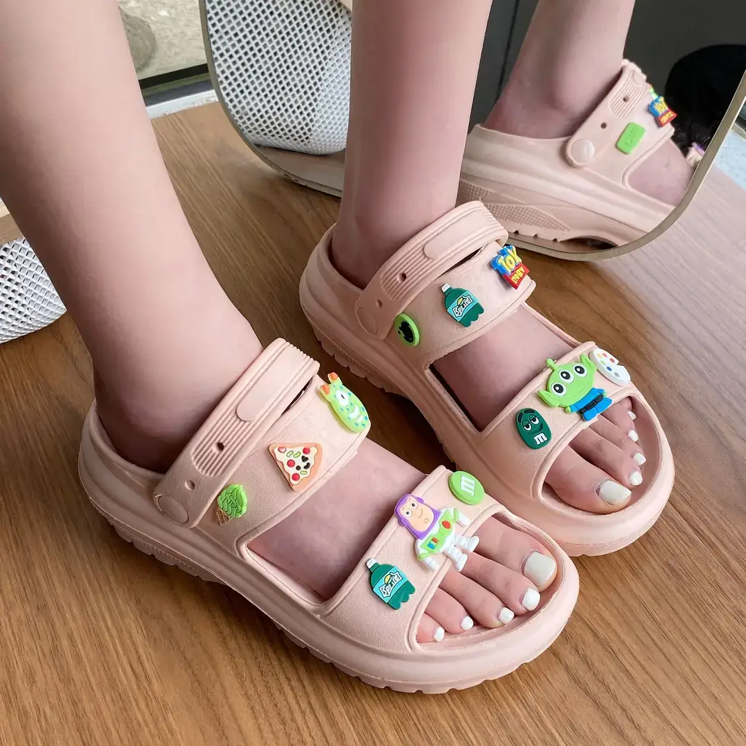 2023 cross-border summer new women's platform height increasing sandals DIY parent-child high heel foreign trade hot sandals wholesale