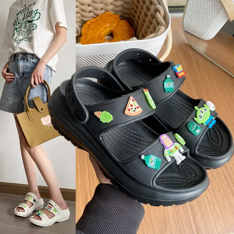 2023 cross-border summer new women's platform height increasing sandals DIY parent-child high heel foreign trade hot sandals wholesale