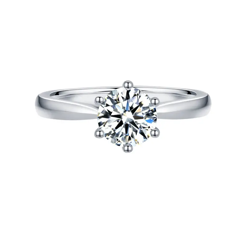Clearance Mosan Diamond Moissanite Ring Women's 18K Platinum Wedding Ring
