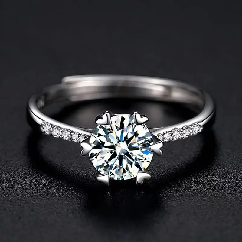 925 Silver Diamond Ring for Women Wedding Proposal - Image 3