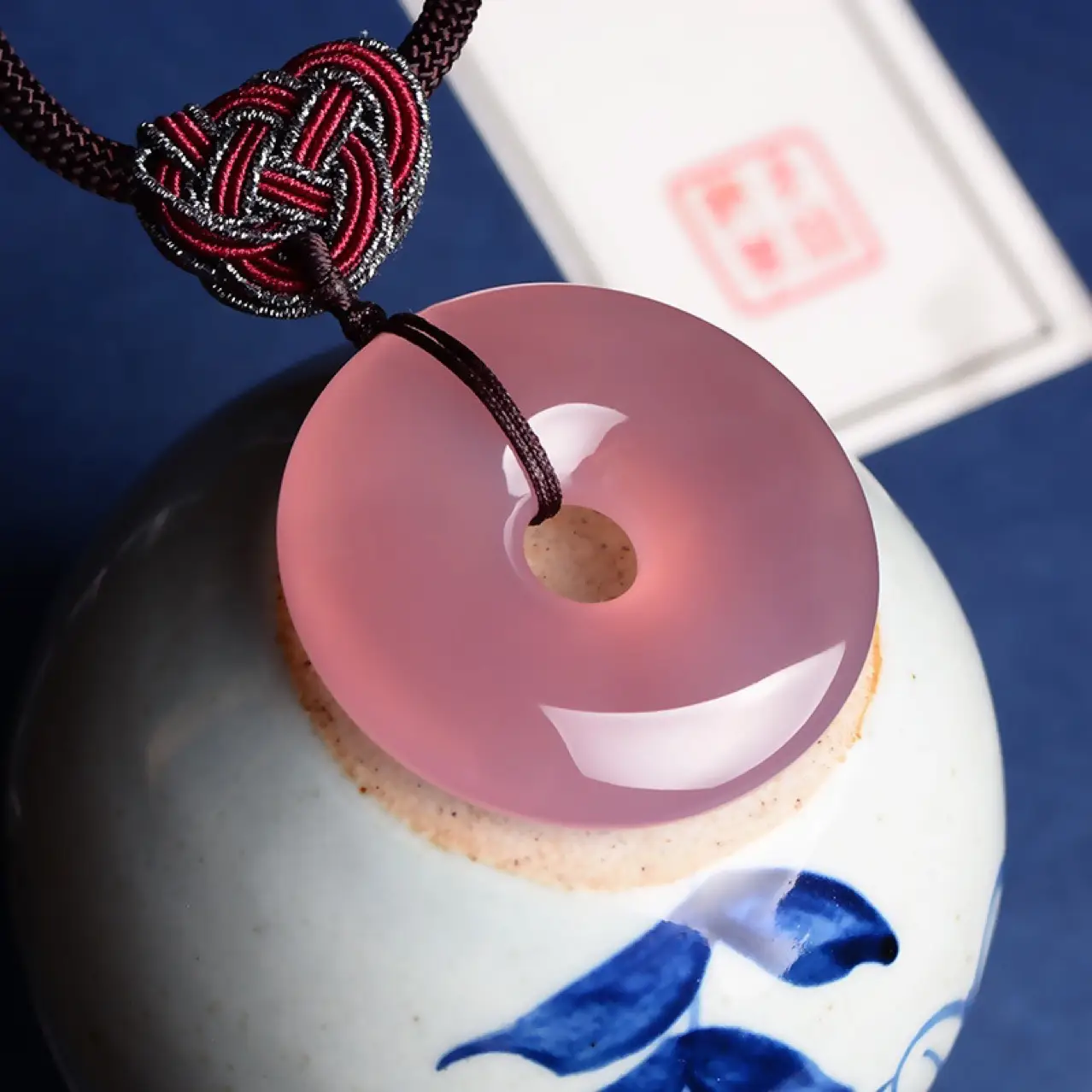 White Agate Pendant with Red Bead Necklace — feature 6