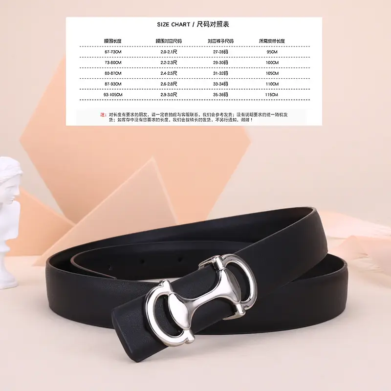 Women's Navy Blue Anchor Buckle Belt with Smooth Cowhide Leather