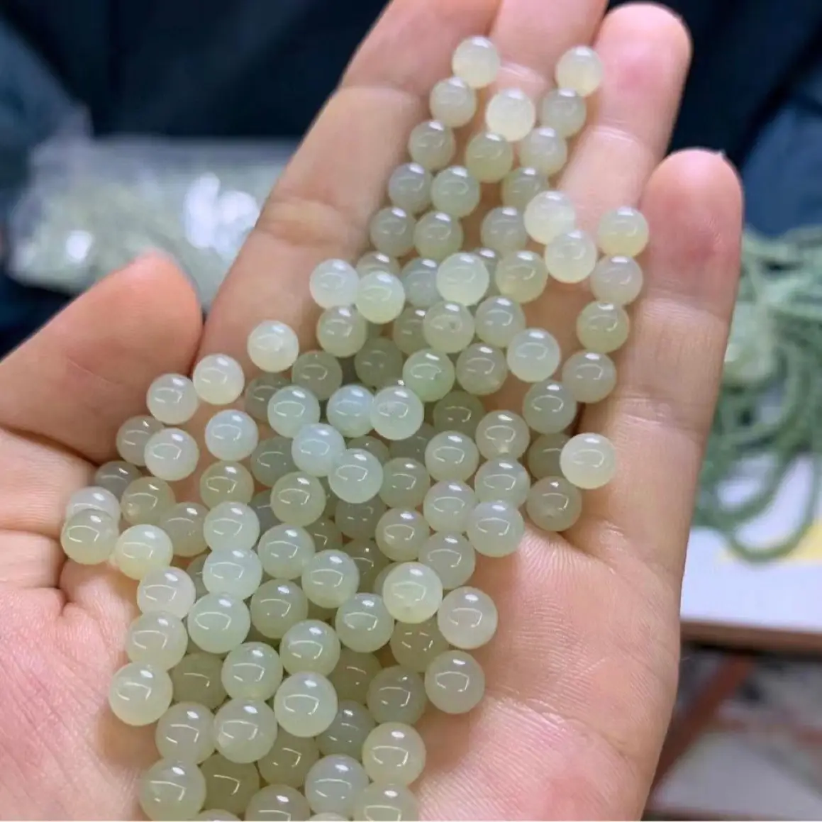 Hetian Jade Round Beads 6mm Loose Jewelry - Image 2