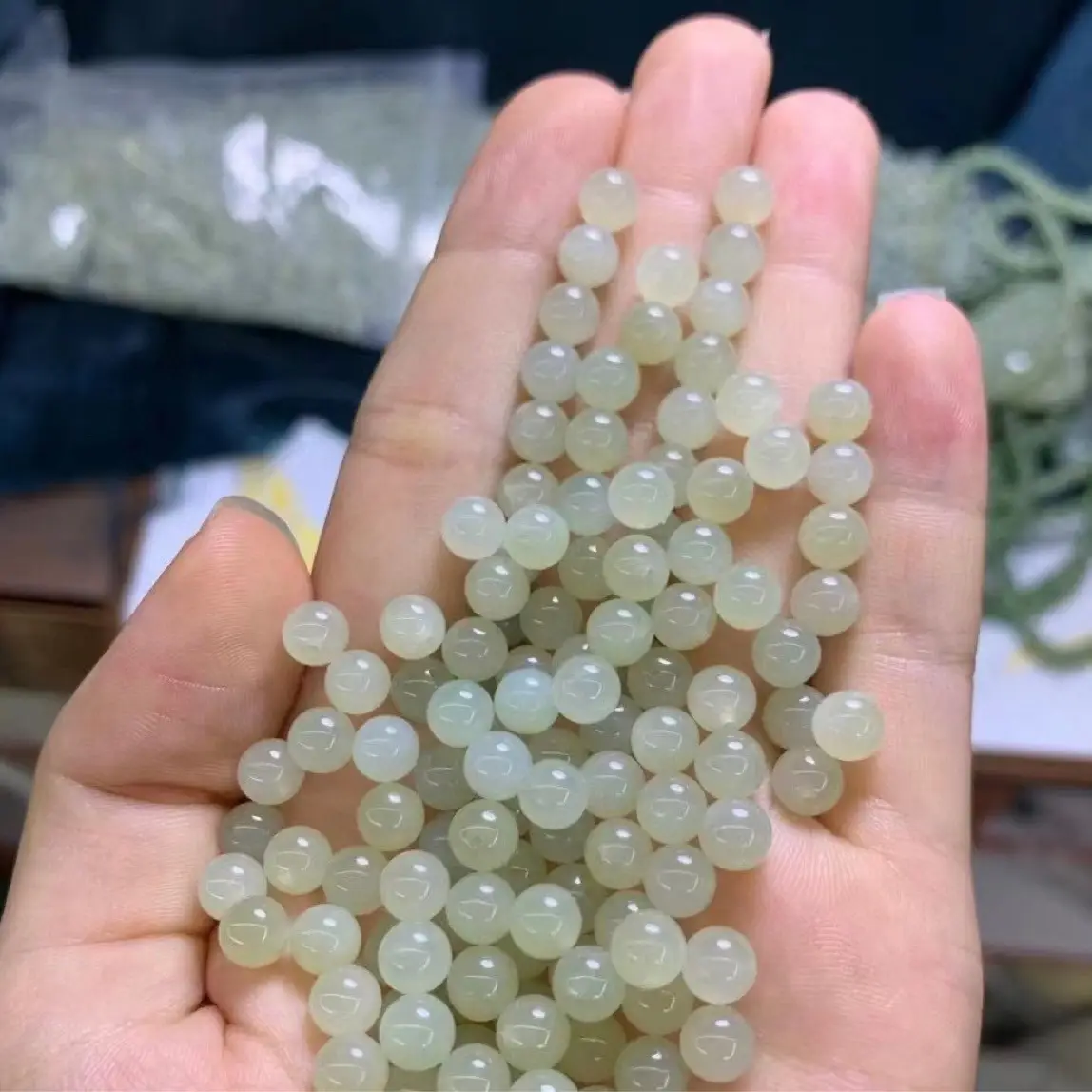 Hetian Jade Round Beads 6mm Loose Jewelry - Image 3