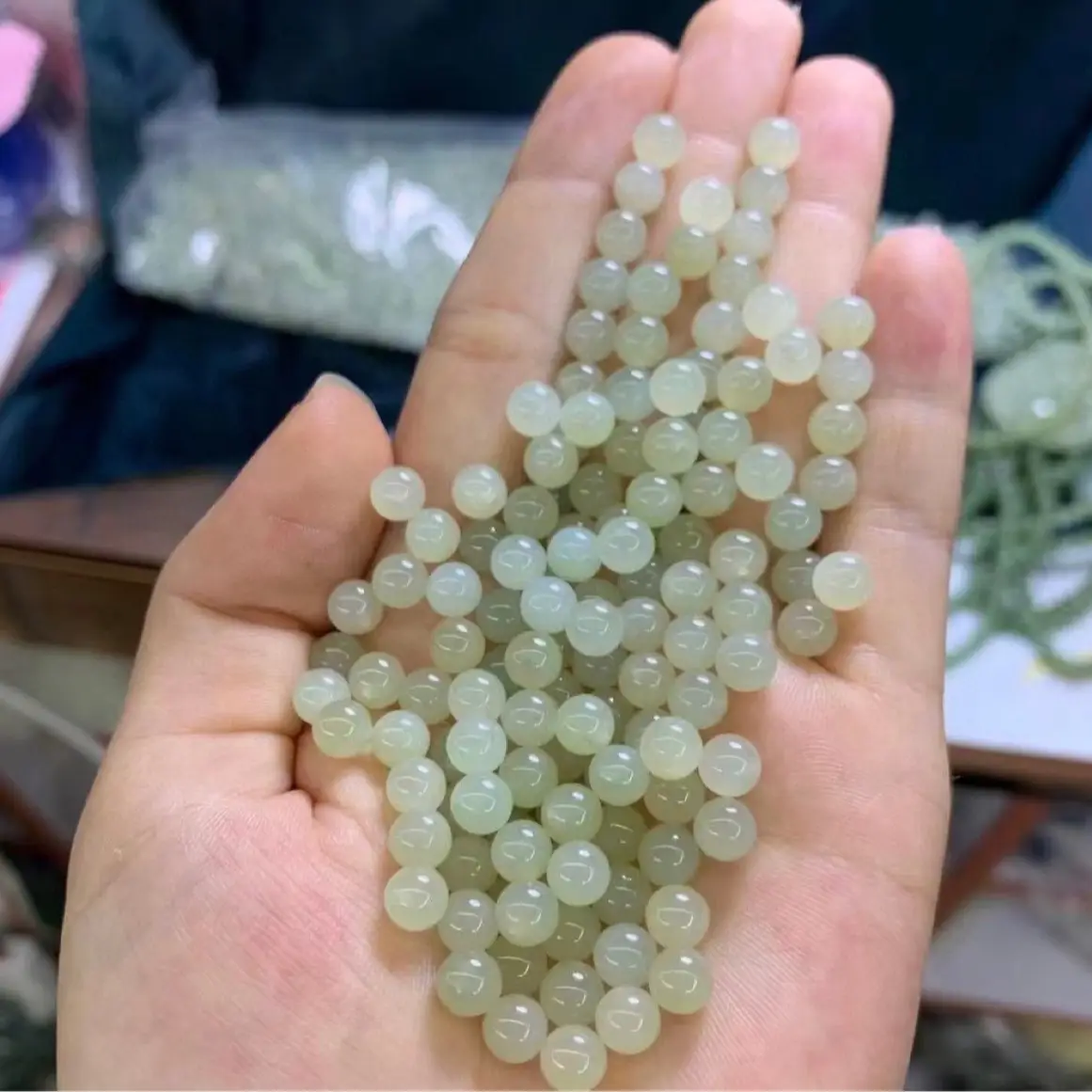 Hetian Jade Round Beads 6mm Loose Jewelry - Image 4