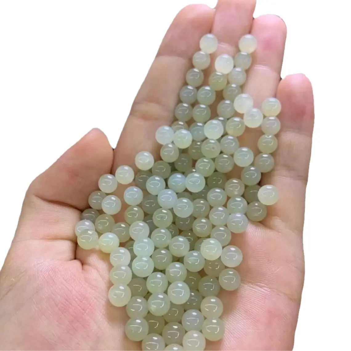 Hetian Jade Round Beads 6mm Loose Jewelry - Image 5