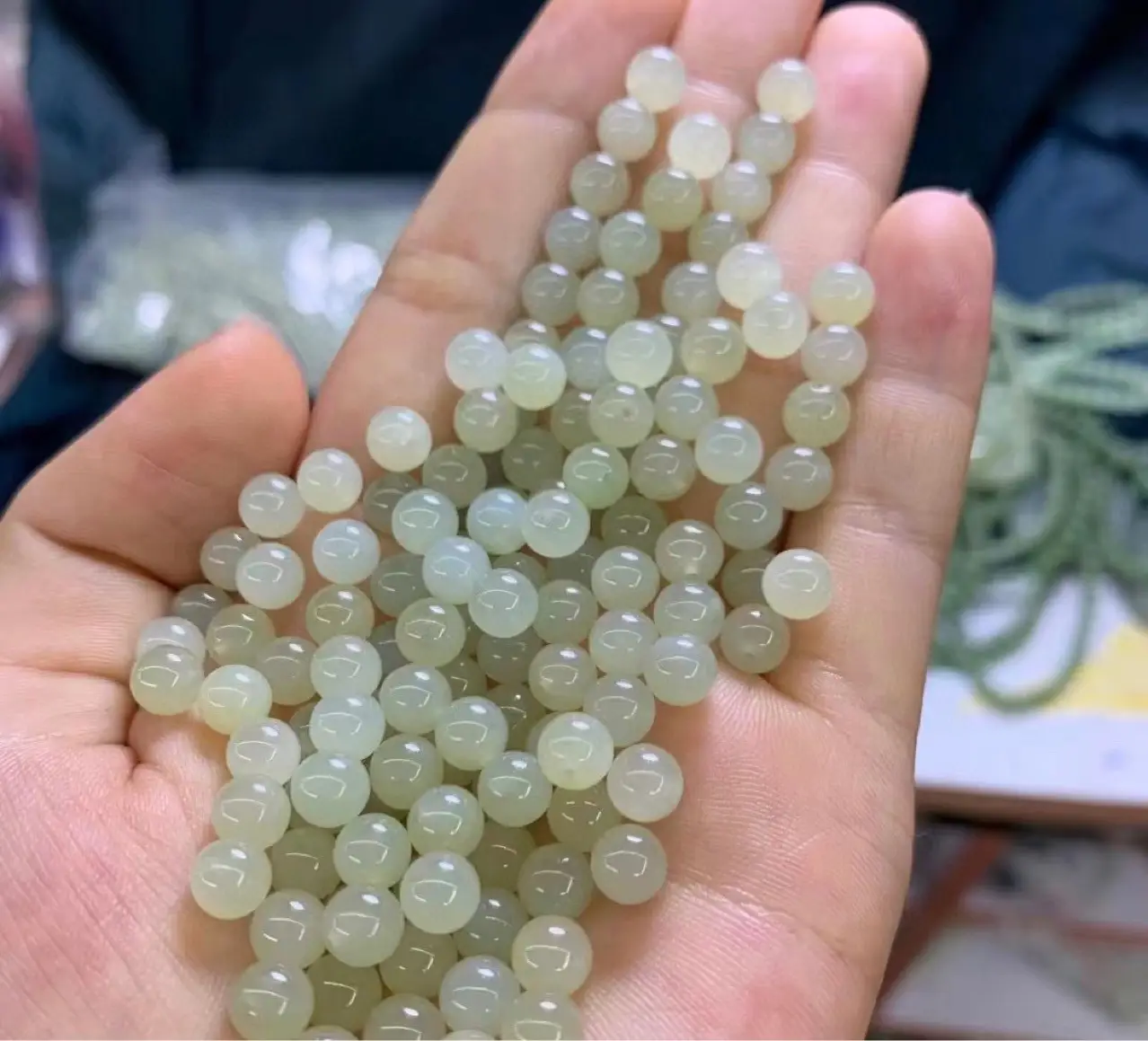 Hetian Jade Round Beads 6mm Loose Jewelry — feature 2