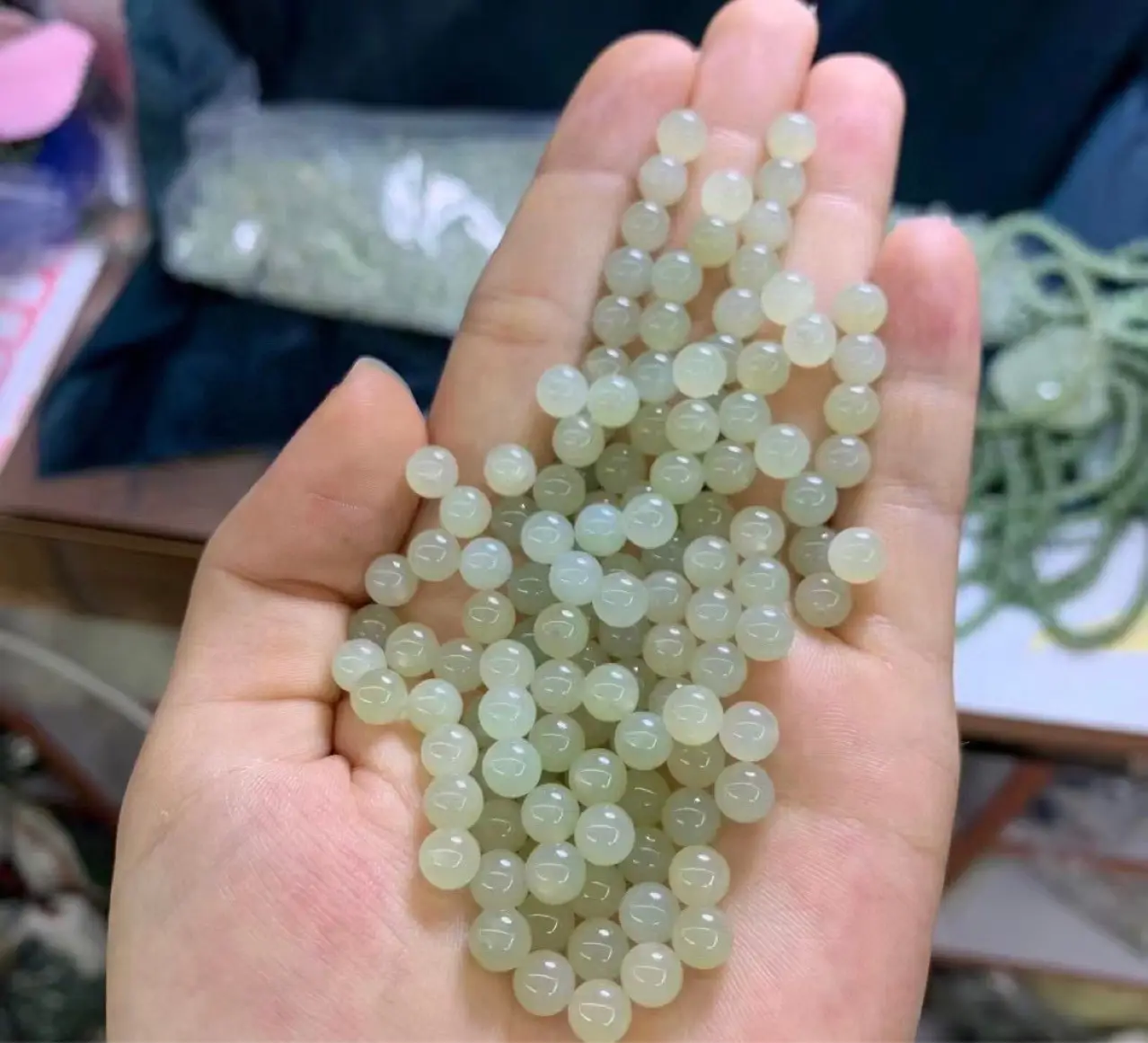 Hetian Jade Round Beads 6mm Loose Jewelry — feature 4