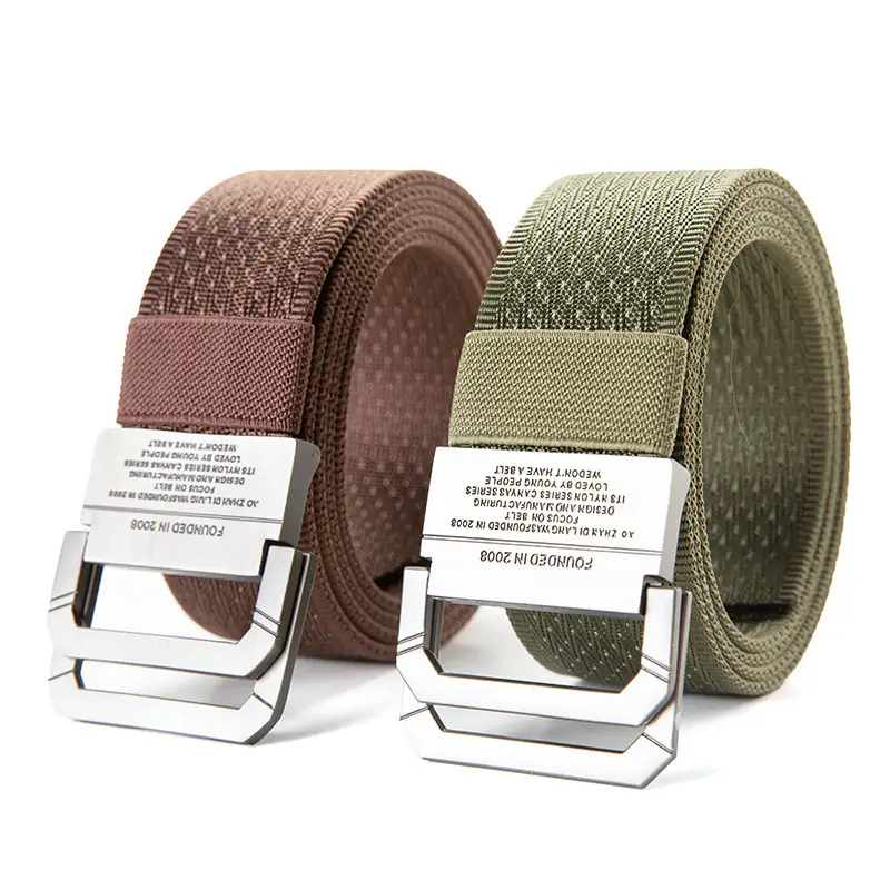 Men's Brown Canvas Double Loop Belt 12" - Image 9