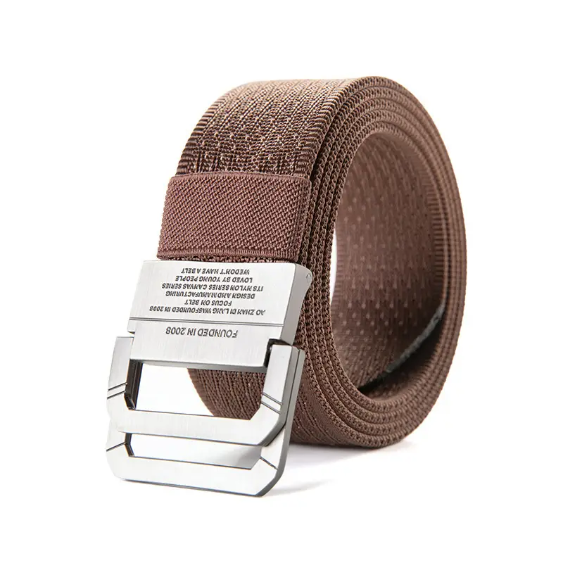 Men's Brown Canvas Double Loop Belt 12" - Image 4