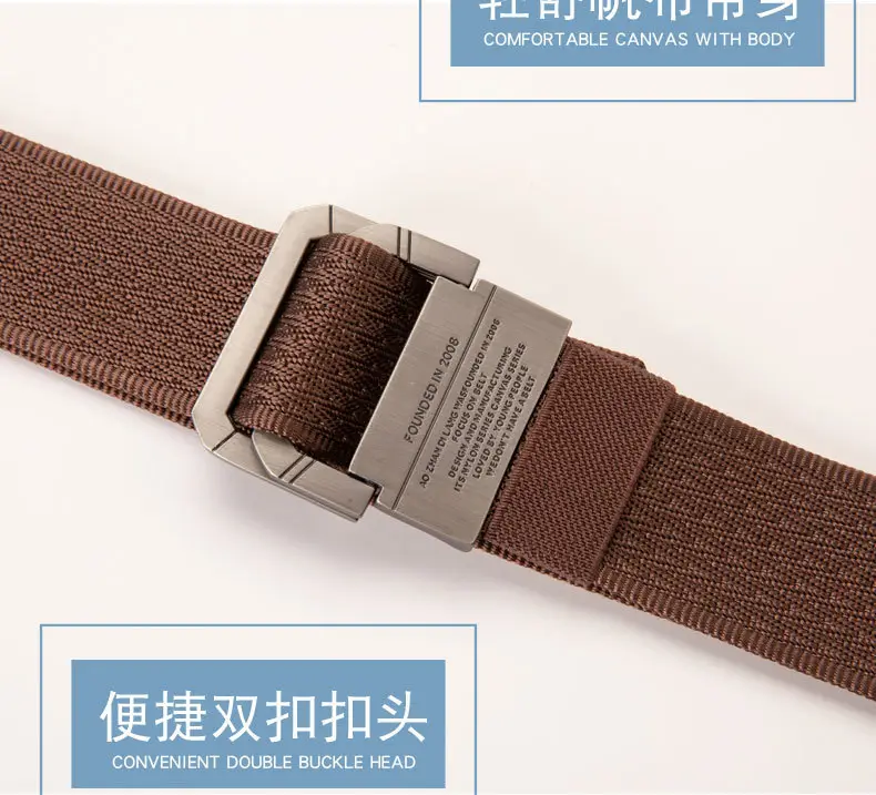 Men's Brown Canvas Double Loop Belt 12" β feature 4