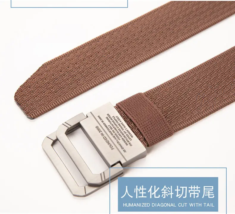 Men's Brown Canvas Double Loop Belt 12" β feature 5