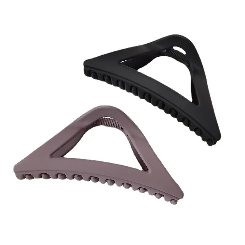 Simple Frosted Triangle Hair Grab Clip Women's Fashionable Back Head Hairpin