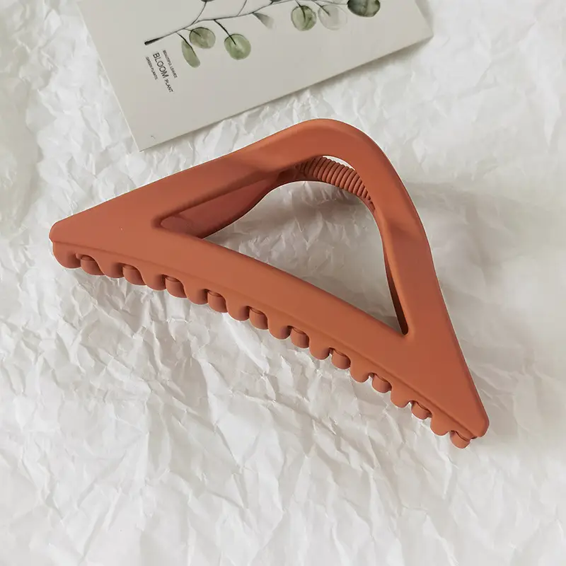 Simple Frosted Triangle Hair Grab Clip Women's Fashionable Back Head Hairpin