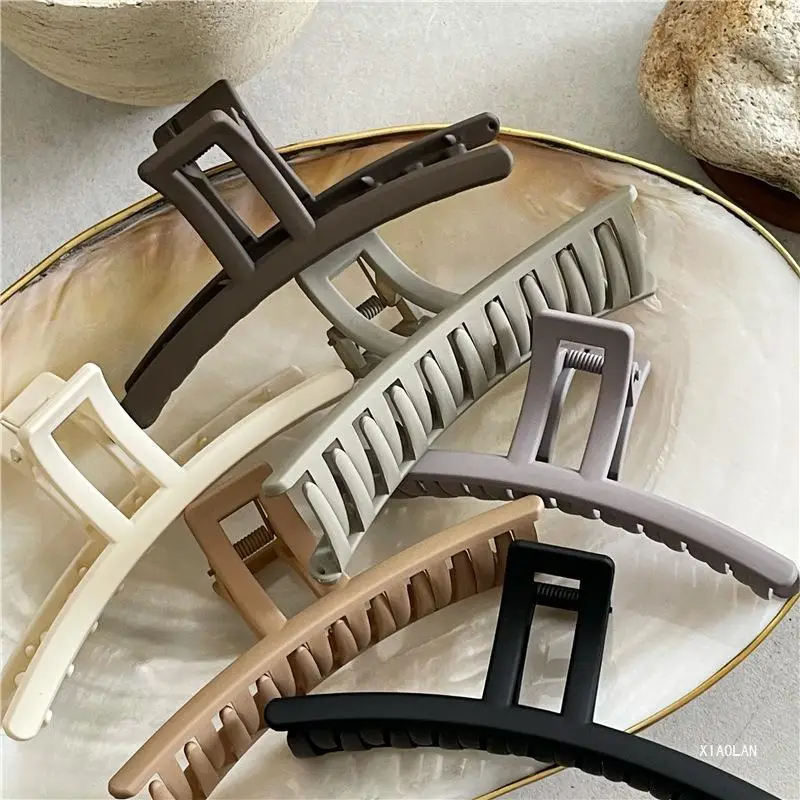 Simple Frosted Triangle Hair Grab Clip Women's Fashionable Back Head Hairpin