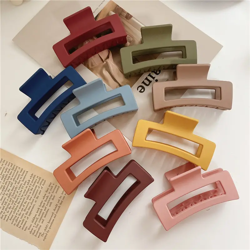 Simple Frosted Triangle Hair Grab Clip Women's Fashionable Back Head Hairpin