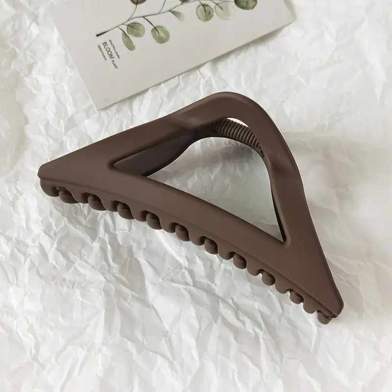 Simple Frosted Triangle Hair Grab Clip Women's Fashionable Back Head Hairpin