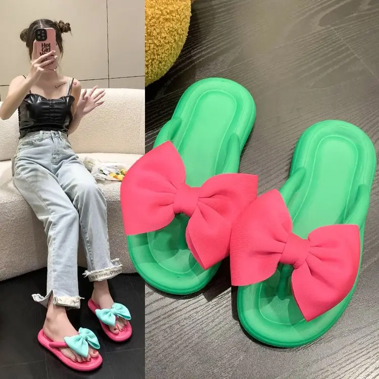 Women Cartoon Flip Flops Pink Blue Summer Sandals