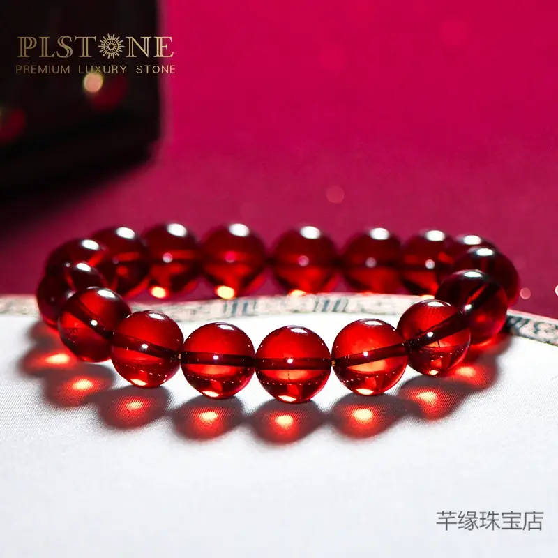 Women's Burmese Amber Bracelet with Watch Set
