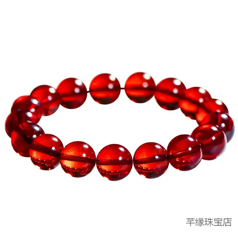 Women's Burmese Amber Bracelet with Watch Set