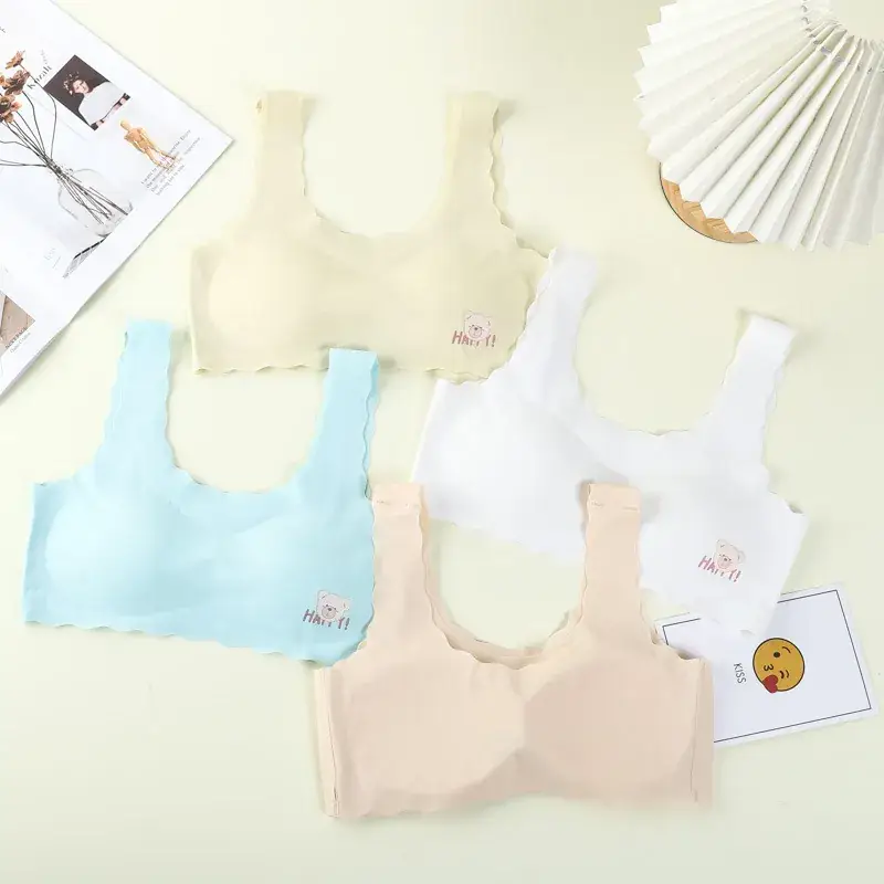Girls' Traceless Underwear Set with Cute Bear Embroidery - Image 6