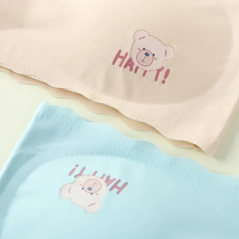 Girls' Traceless Underwear Set with Cute Bear Embroidery - Image 7