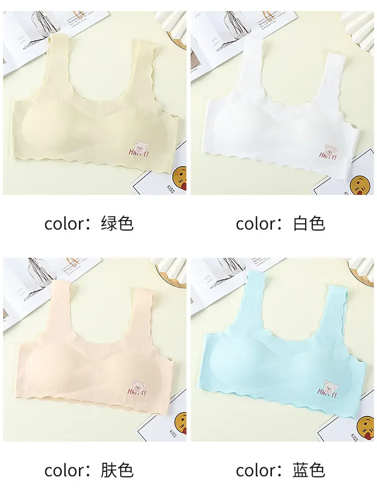Girls' Traceless Underwear Set with Cute Bear Embroidery — feature 10