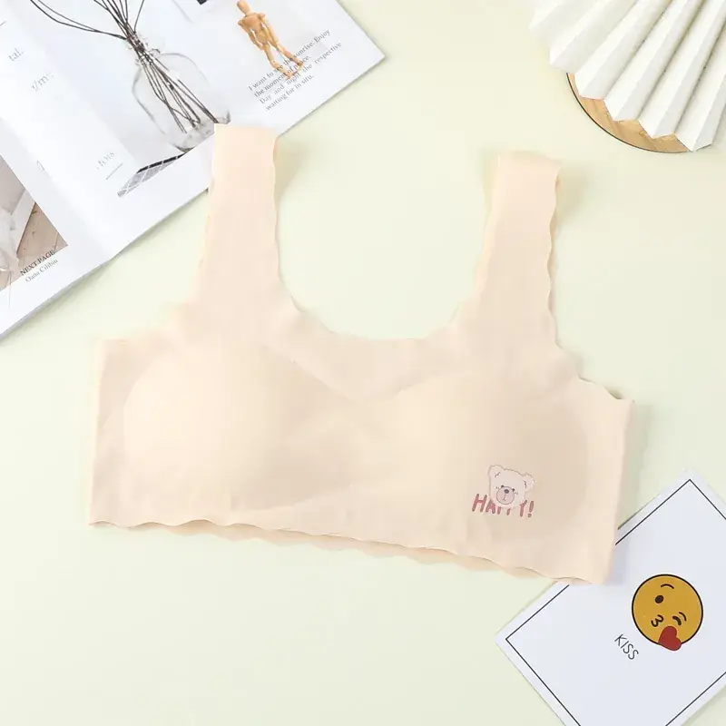 Girls' Traceless Underwear Set with Cute Bear Embroidery - Image 2