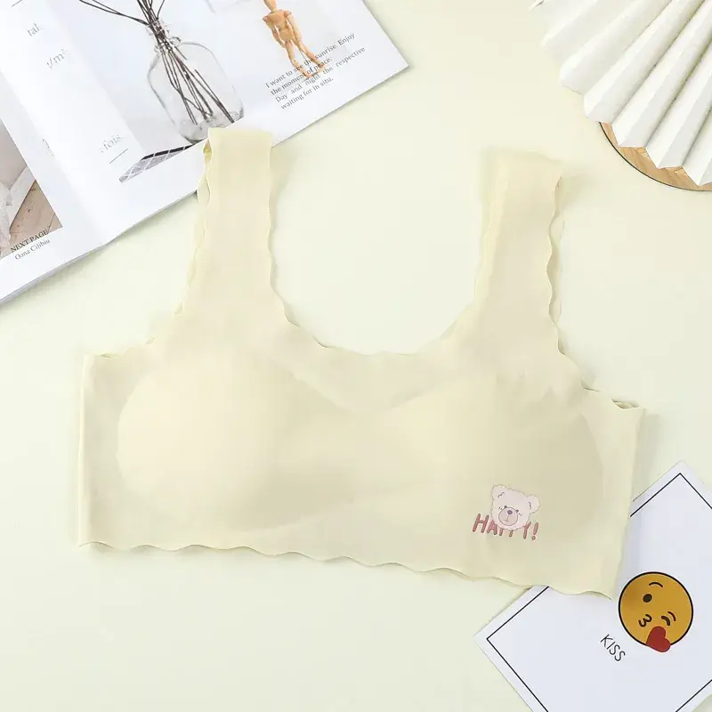 Girls' Traceless Underwear Set with Cute Bear Embroidery - Image 3