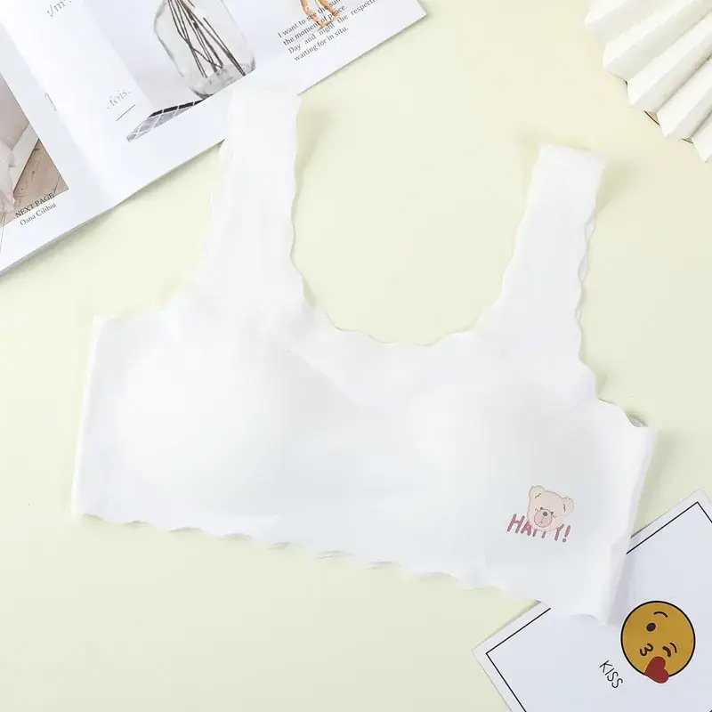 Girls' Traceless Underwear Set with Cute Bear Embroidery - Image 4