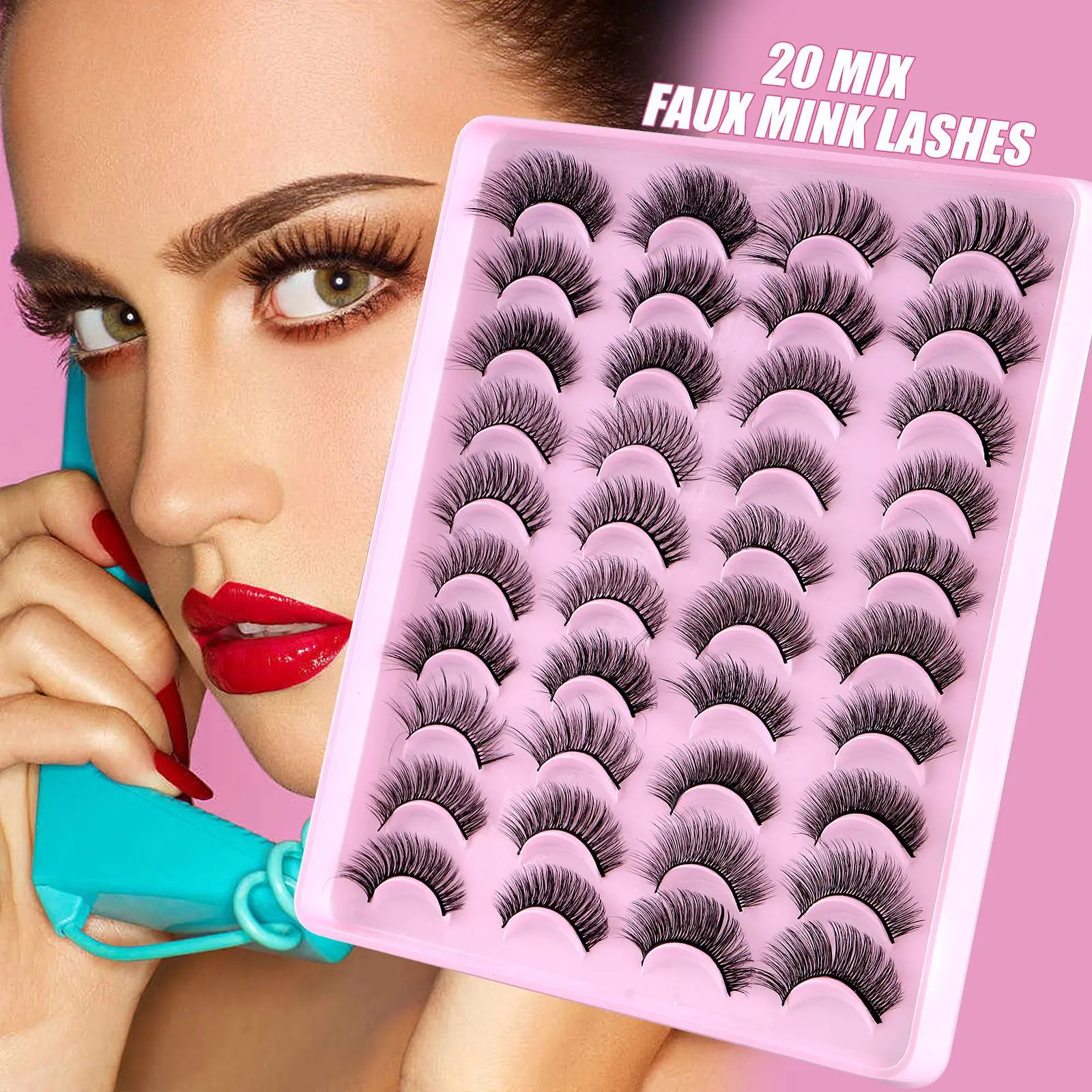 False Eyelashes 20 Pairs Mixed Natural Thick Chemical Fiber Wholesale - Image 5