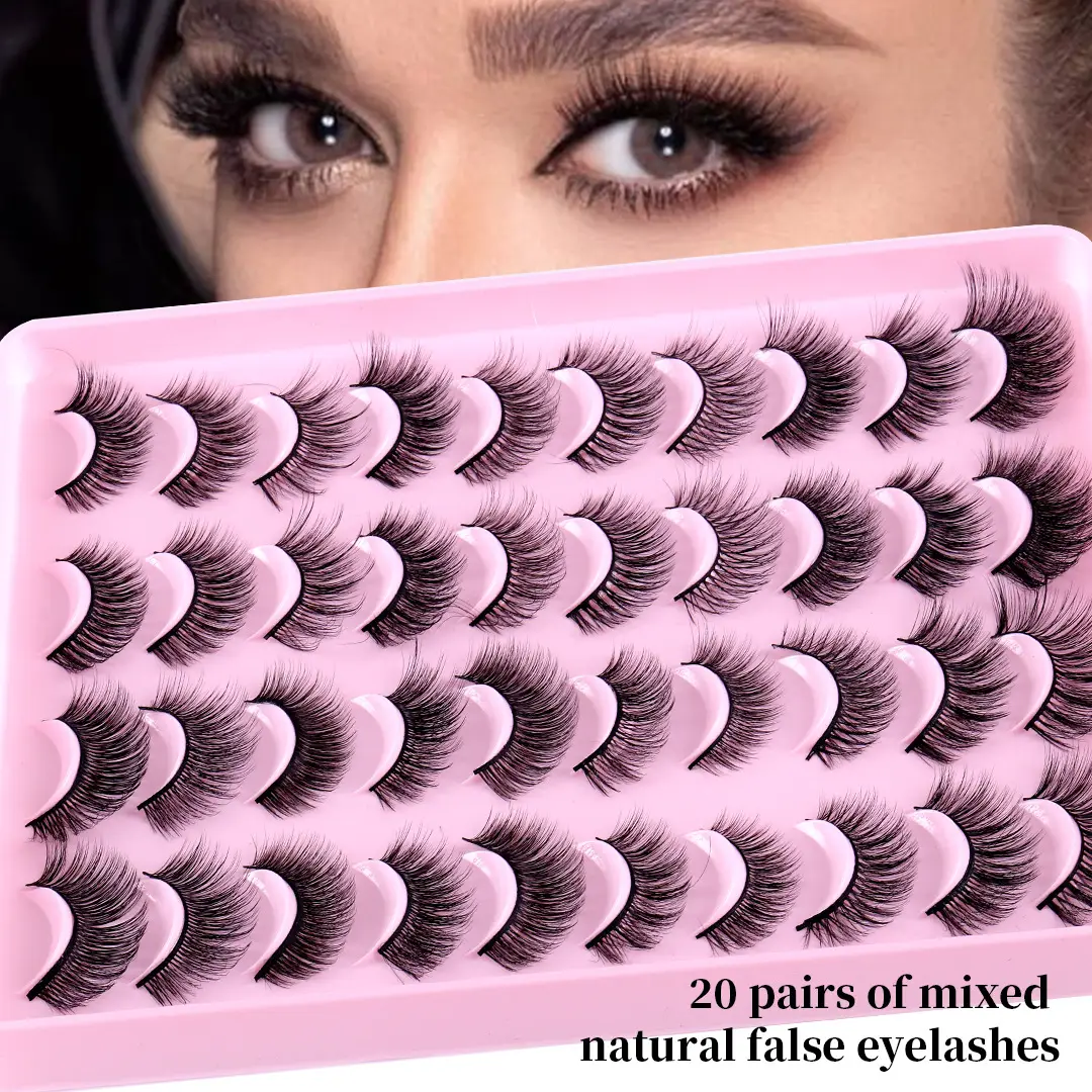 False Eyelashes 20 Pairs Mixed Natural Thick Chemical Fiber Wholesale - Image 6