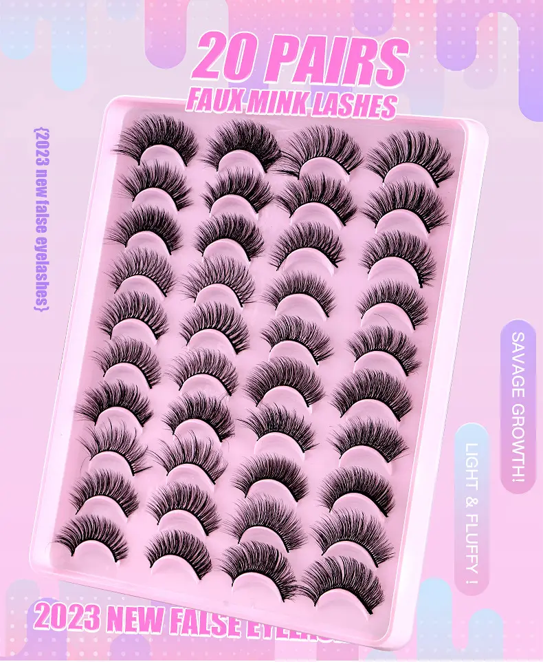False Eyelashes 20 Pairs Mixed Natural Thick Chemical Fiber Wholesale — feature 2