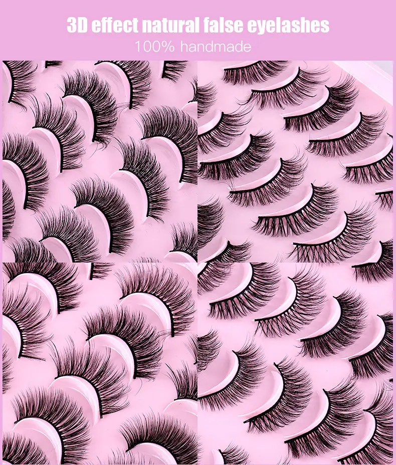 False Eyelashes 20 Pairs Mixed Natural Thick Chemical Fiber Wholesale — feature 3