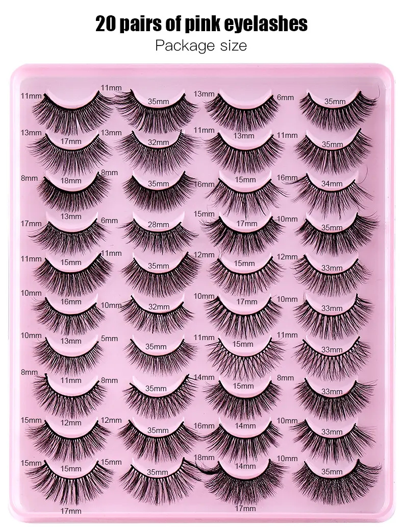 False Eyelashes 20 Pairs Mixed Natural Thick Chemical Fiber Wholesale — feature 6