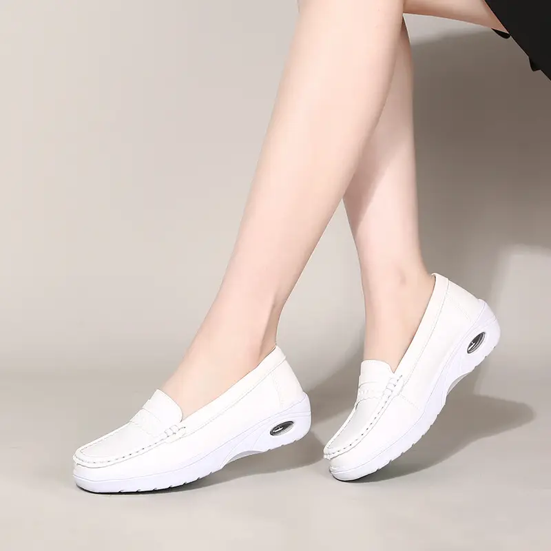 2025 Women's Air Cushion Nurse Shoes White Flat All Match - Image 3