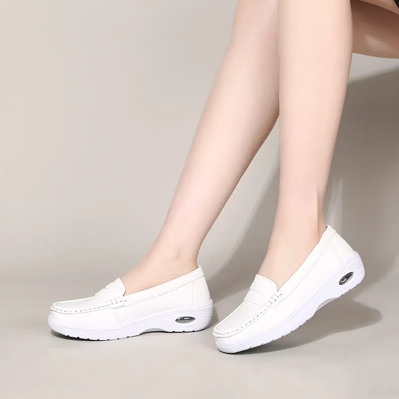 2025 Women's Air Cushion Nurse Shoes White Flat All Match - Image 4