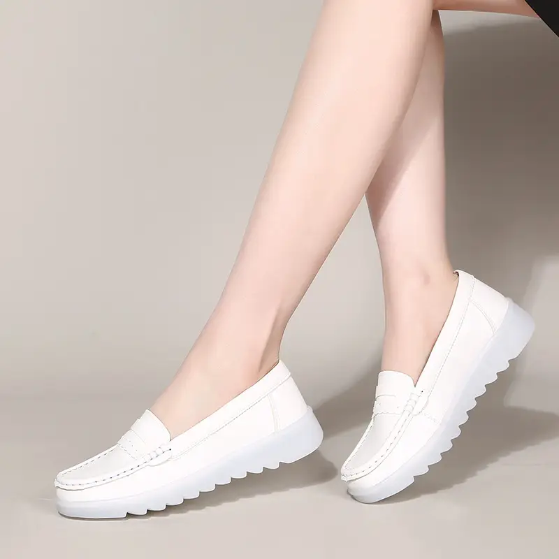 2025 Women's Air Cushion Nurse Shoes White Flat All Match - Image 5