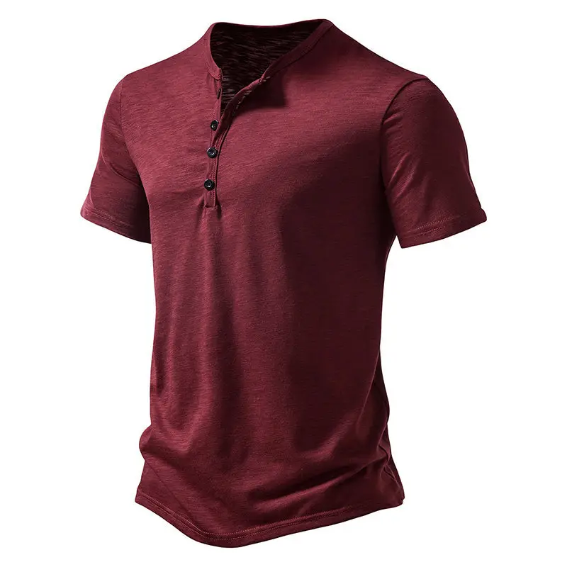 Men's Maroon Bamboo Cotton Short Sleeve Polo T-Shirt — feature 9
