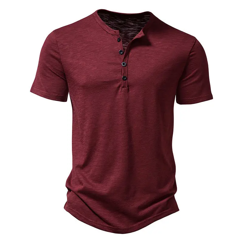Men's Maroon Bamboo Cotton Short Sleeve Polo T-Shirt - Image 5