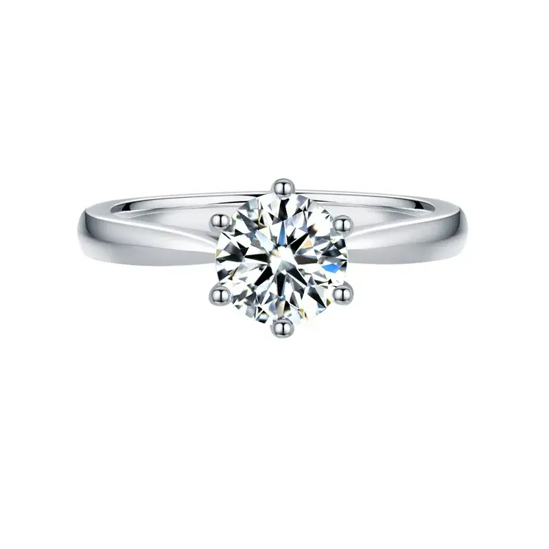 Clearance Mosan Diamond Ring Women's Platinum Six Claw Design — feature 1