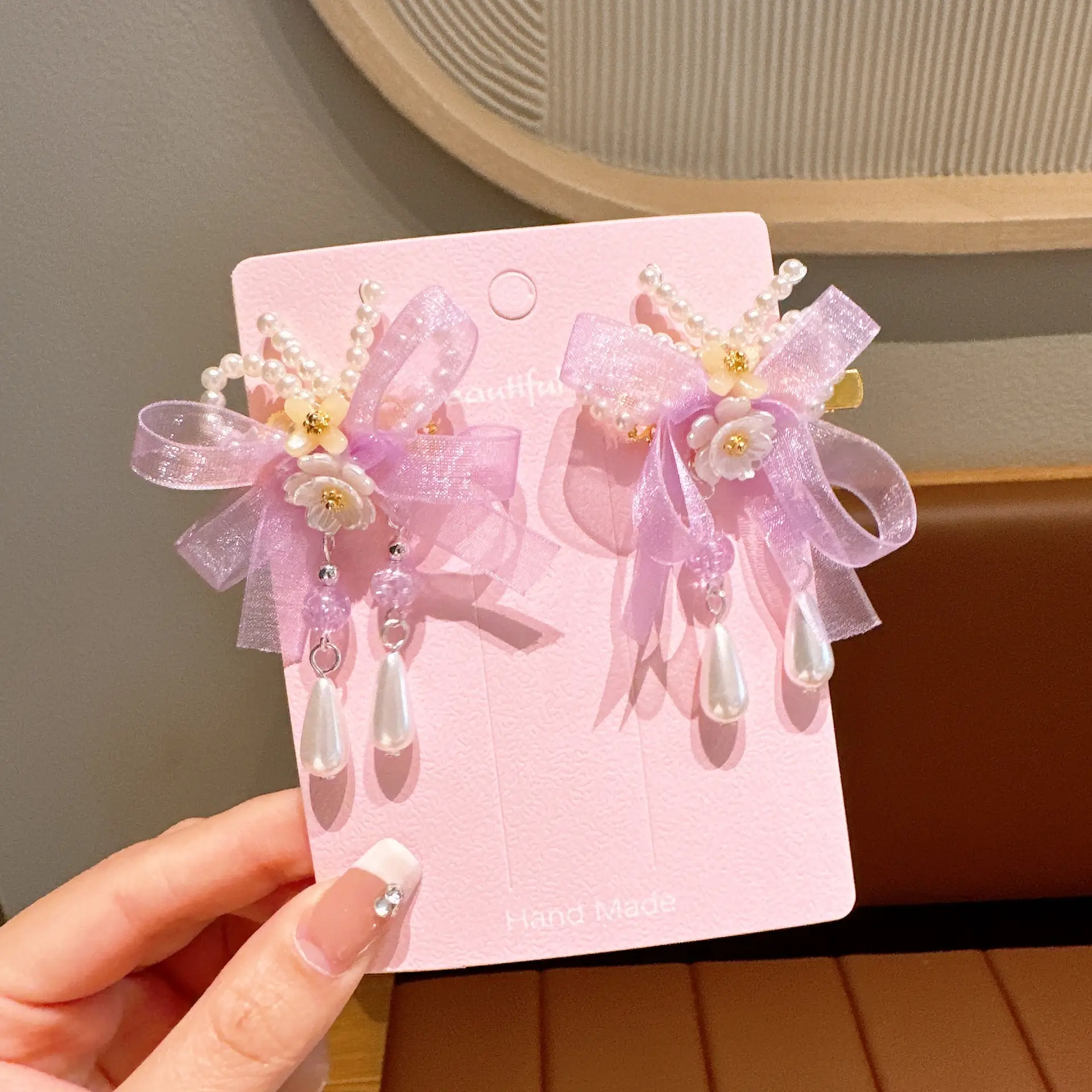 Girls' Tassel Hairpins & Bowknots Set - Image 33