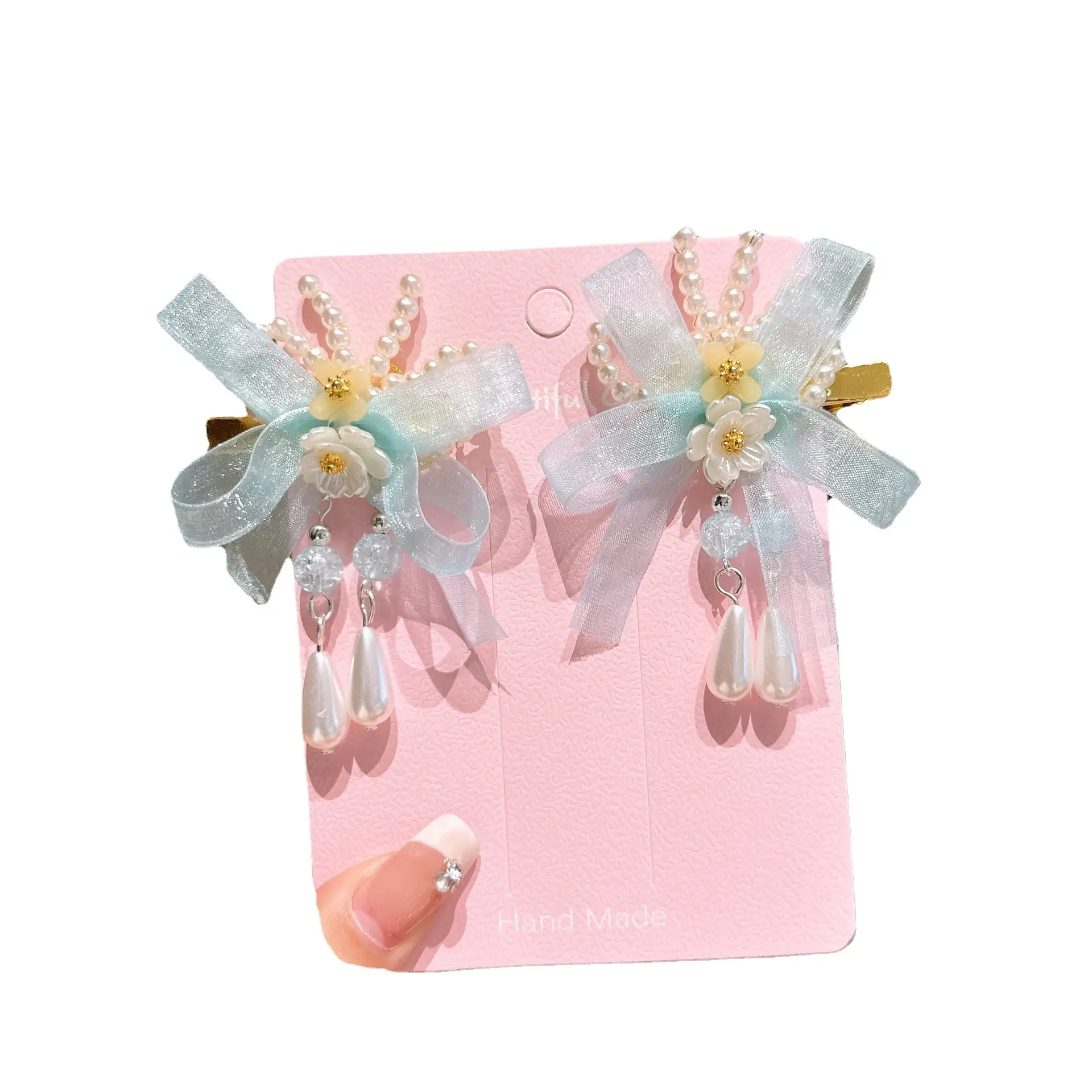 Girls' Tassel Hairpins & Bowknots Set - Image 35
