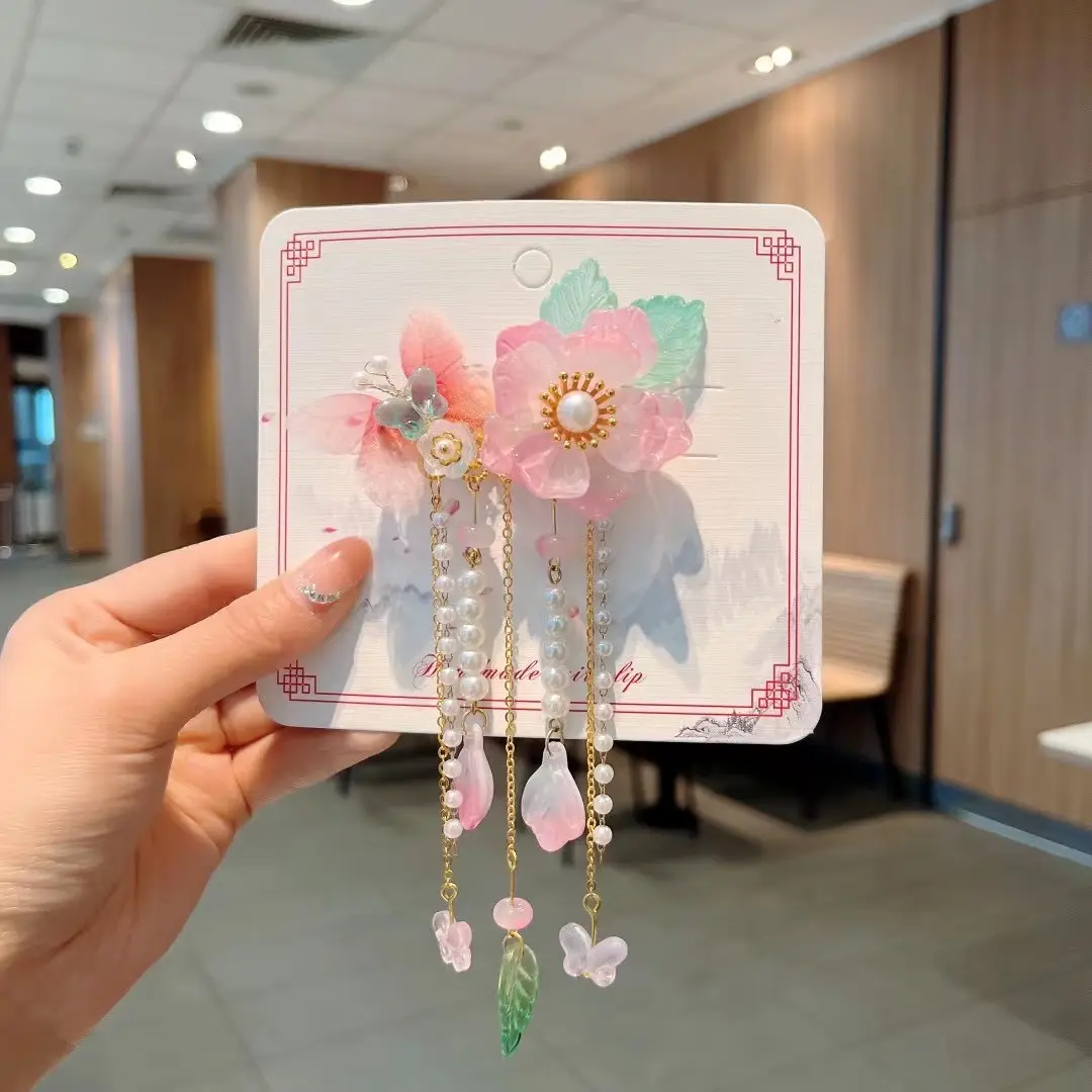 Girls' Tassel Hairpins & Bowknots Set - Image 8