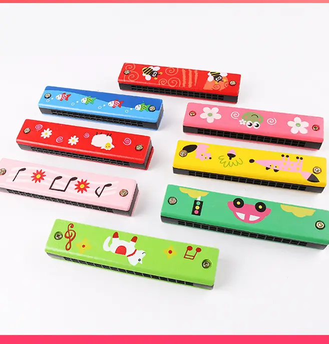 Early Education Wooden Harmonica Double Row 16 Hole Organ — feature 12
