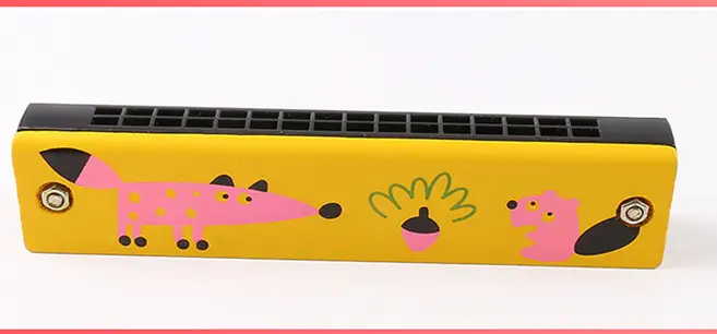 Early Education Wooden Harmonica Double Row 16 Hole Organ — feature 14