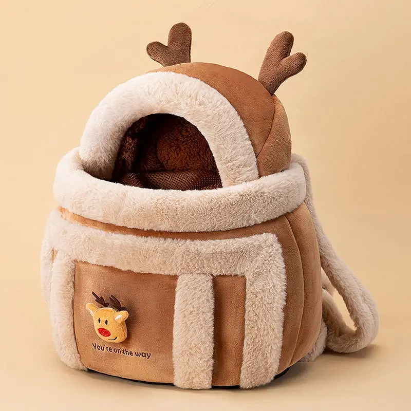 Cute Bear Hat Pet Bag Crossbody Portable Bag - Image 12